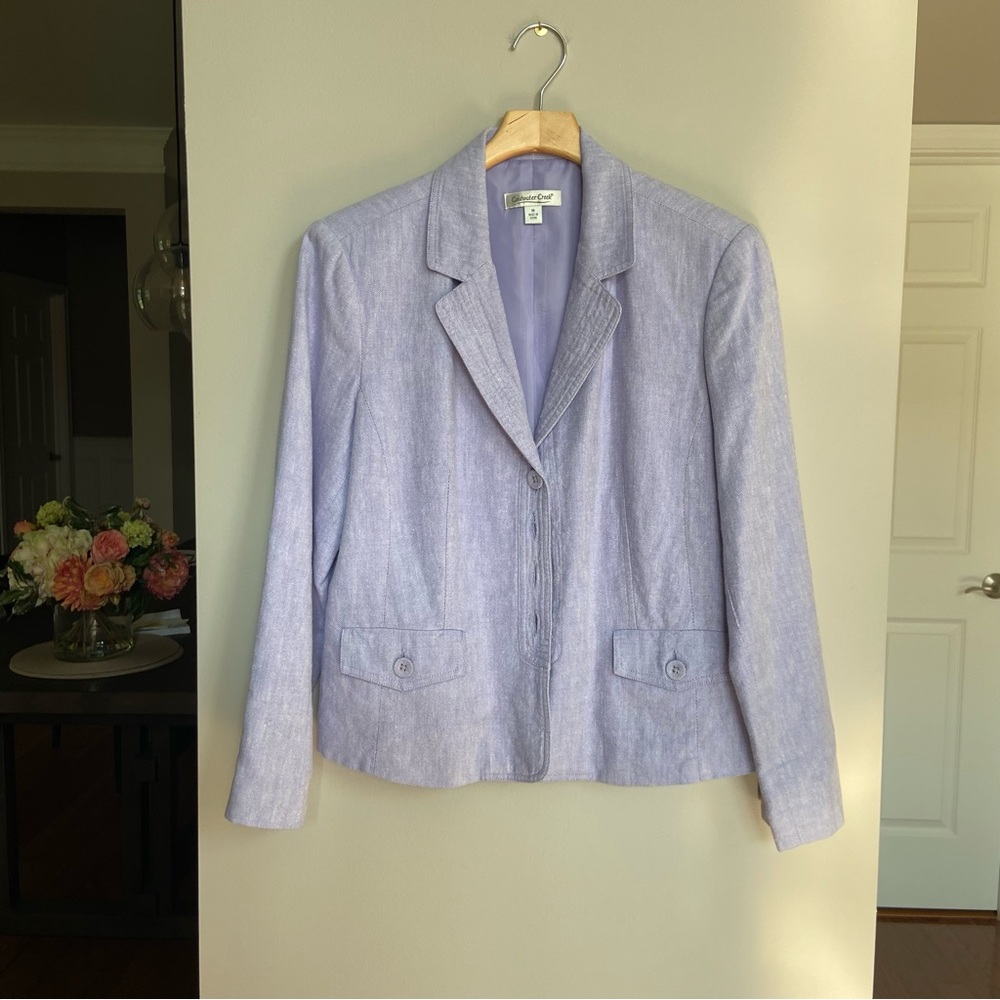 Coldwater Creek Linen Blazer,‎ Lavender, Size M